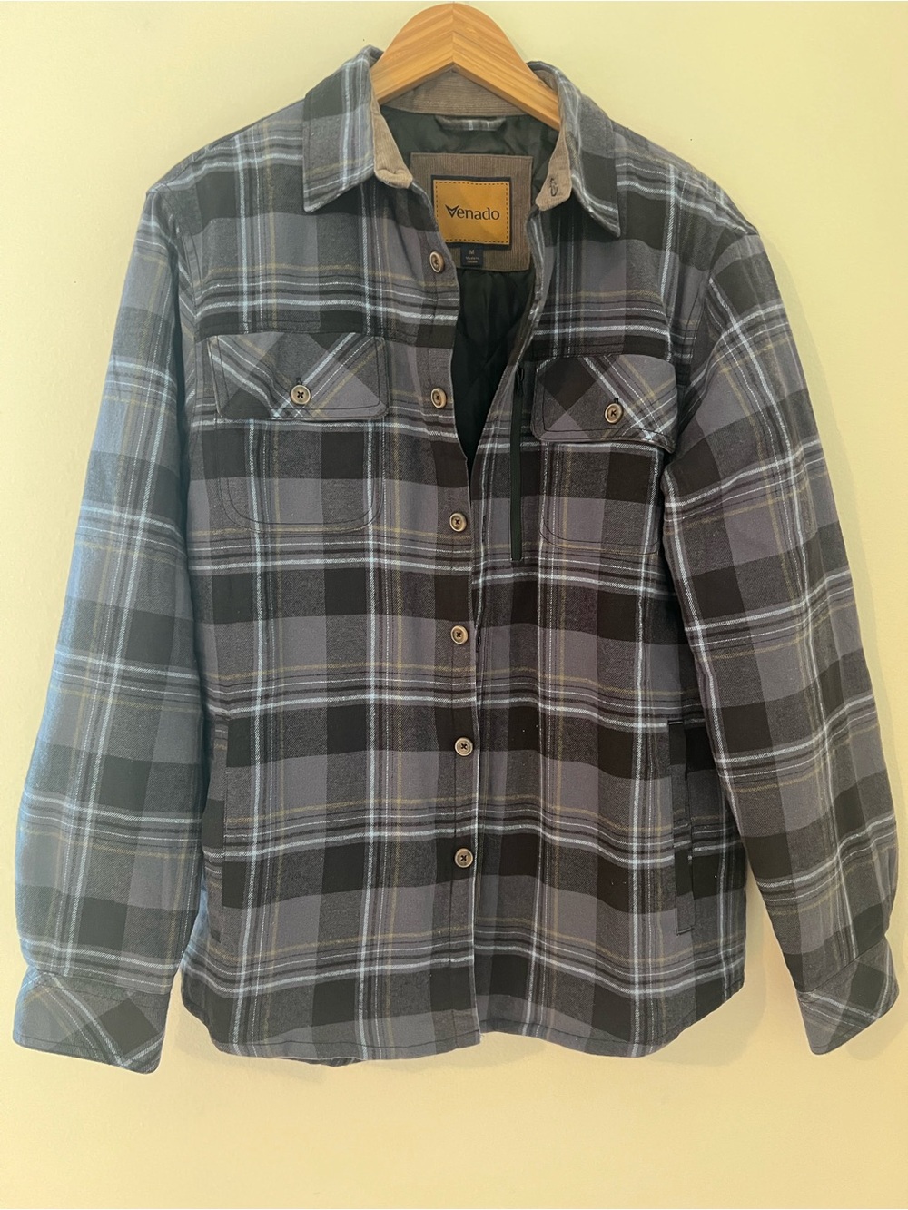NWOT Venado Blue & Black Plaid Button-Up Jacket
